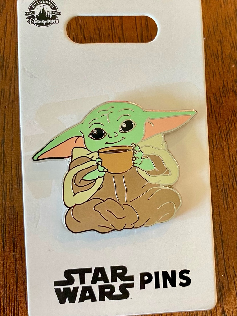 Star Wars Grogu Enamel Pin – Green, Brown & Pink Accents